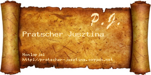 Pratscher Jusztina névjegykártya